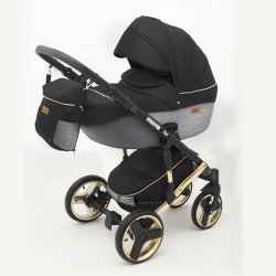 33 Черная кожа серебристый - Детская коляска RAY Ultra Gold 3 в 1